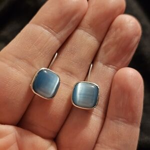 Lia Sophia Quench Blue Cats Eye Earrings